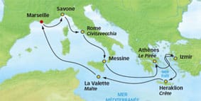 itinéraire Tresors antiques avec le Costa Neoromantica