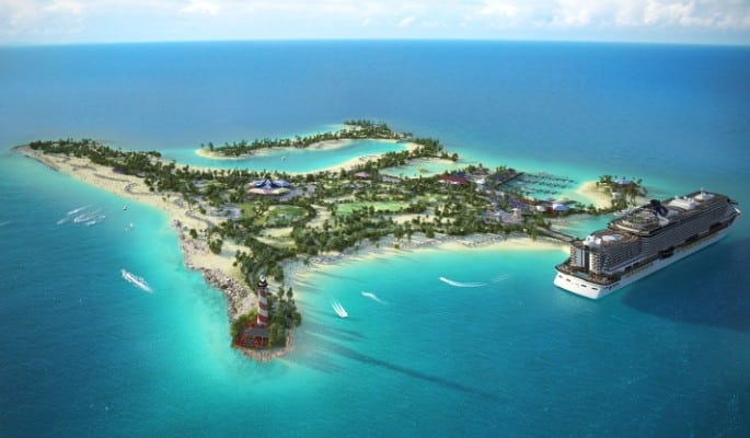 Illustration de la future île privée MSC
